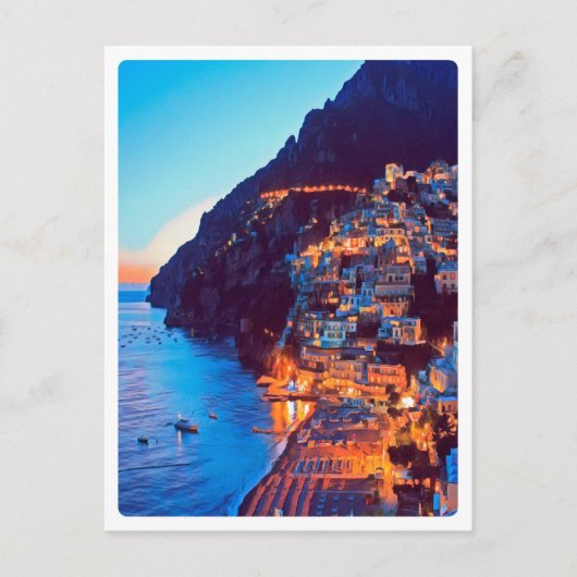 ldp POSITANO Amalfi Küste - Sonnenuntergang durch Postkarte (Vorderseite)