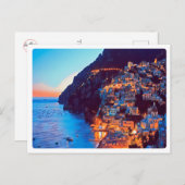 ldp POSITANO Amalfi Küste - Sonnenuntergang durch Postkarte (Vorne/Hinten)