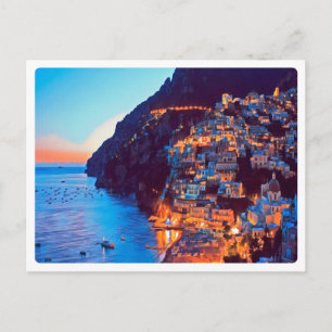 ldp POSITANO Amalfi Küste - Sonnenuntergang durch Postkarte