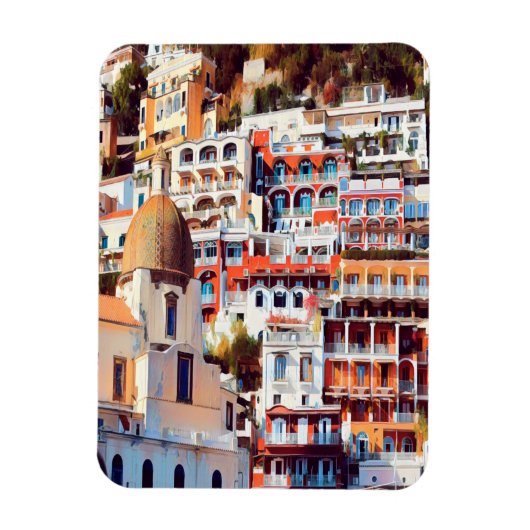 ldp POSITANO - Stadt - Kirche Santa Maria Assunta Magnet (Vertikal)