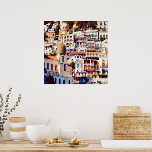 ldp POSITANO - Stadt - Kirche Santa Maria Assunta  Poster (Küche)