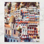 ldp POSITANO - Stadt - Kirche Santa Maria Assunta Weinetikett (Einzelnes Label)