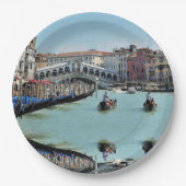 ldp RIALTO BRIDGE - Venedig - Kanal Grande Pappteller (Vorderseite)