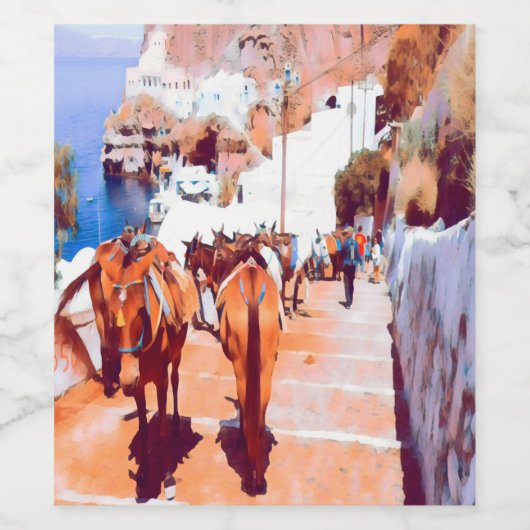 ldp SANTORINI - Donkey trail - Fira - Weinetikett (Einzelnes Label)