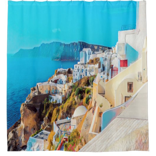 ldp SANTORINI - Panorama - Duschvorhang (Vorderseite)