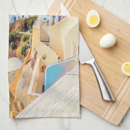 ldp SANTORINI - Panorama - Geschirrtuch (Viertel Falte)