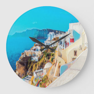 ldp SANTORINI - Panorama - Große Wanduhr