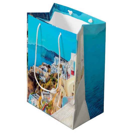 ldp SANTORINI - Panorama - Mittlere Geschenktüte (Vorderseite Schrägansicht)