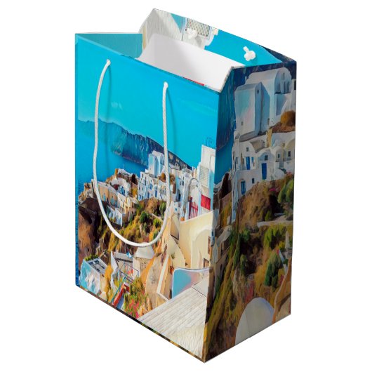 ldp SANTORINI - Panorama - Mittlere Geschenktüte (Rückseite Schrägansicht)