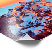 ldp SANTORINI - Panorama - nach Nacht - Fotodruck (Ecke)