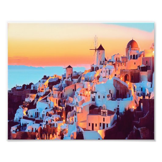 ldp SANTORINI - Panorama - nach Nacht - Fotodruck (Vorne)