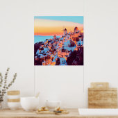 ldp SANTORINI - Panorama - nach Nacht - Poster (Küche)
