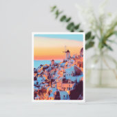 ldp SANTORINI - Panorama - nach Nacht - Postkarte (Stehend Vorderseite)