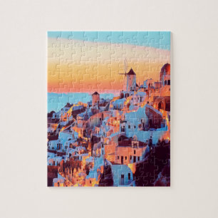 ldp SANTORINI - Panorama - nach Nacht - Puzzle