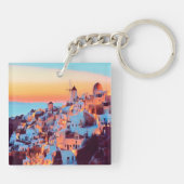 ldp SANTORINI - Panorama - nach Nacht - Schlüsselanhänger (Rückseite)