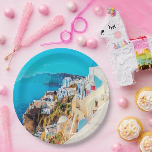 ldp SANTORINI - Panorama - Pappteller (Party)