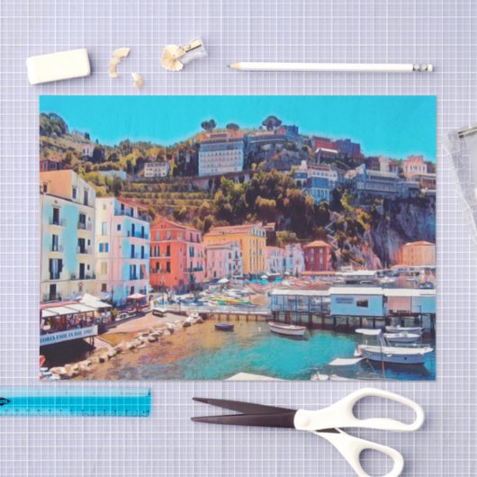ldp SORRENTO - Panorama - Strand - Seidenpapier (Handwerk)