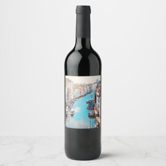 ldp VENICE - Blick auf den Canale Grande von Rialt Weinetikett (Vorderseite)