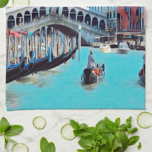 ldp VENICE - Gondeln - Rialto - Geschirrtuch (Gefaltet)
