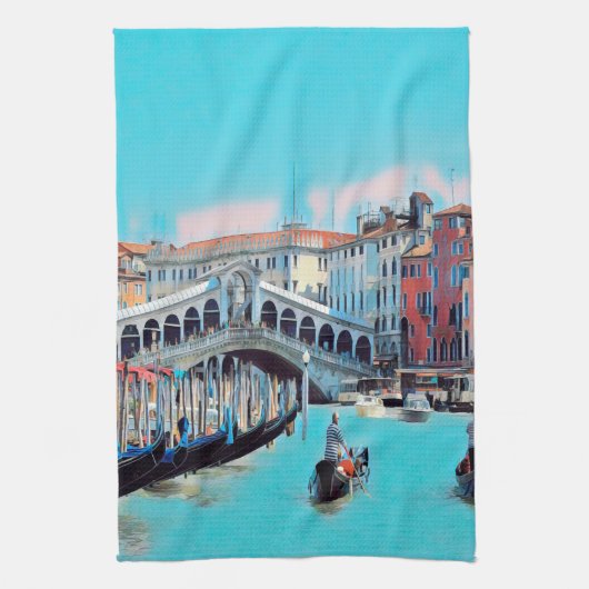 ldp VENICE - Gondeln - Rialto - Geschirrtuch (Vertikal)