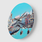 ldp VENICE - Gondeln - Rialto - Große Wanduhr (Winkel)