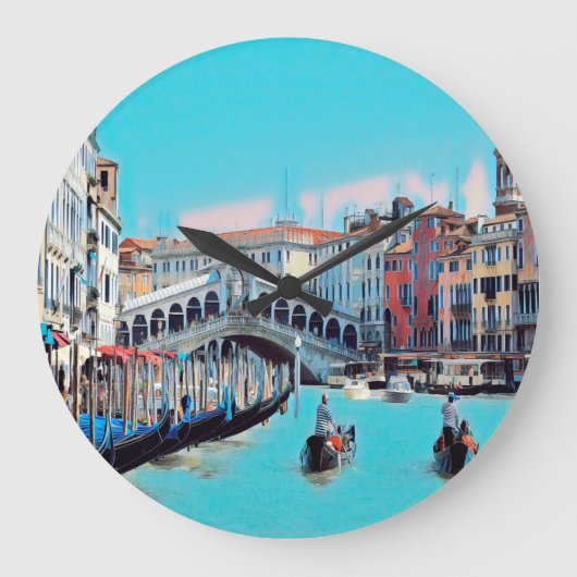 ldp VENICE - Gondeln - Rialto - Große Wanduhr (Vorderseite)