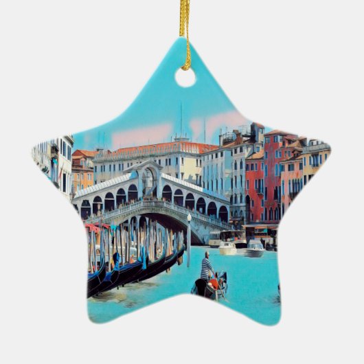ldp VENICE - Gondeln - Rialto - Keramik Ornament (Hinten)
