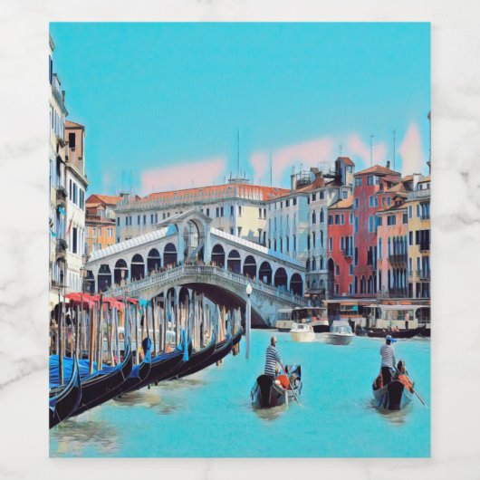 ldp VENICE - Gondeln - Rialto - Weinetikett (Einzelnes Label)