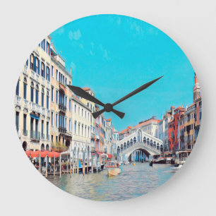ldp VENICE - Grand Canal - Rialto Beach - Große Wanduhr