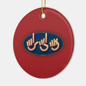 LDS in ASL. Weihnachtsverzierung Keramik Ornament (Links)