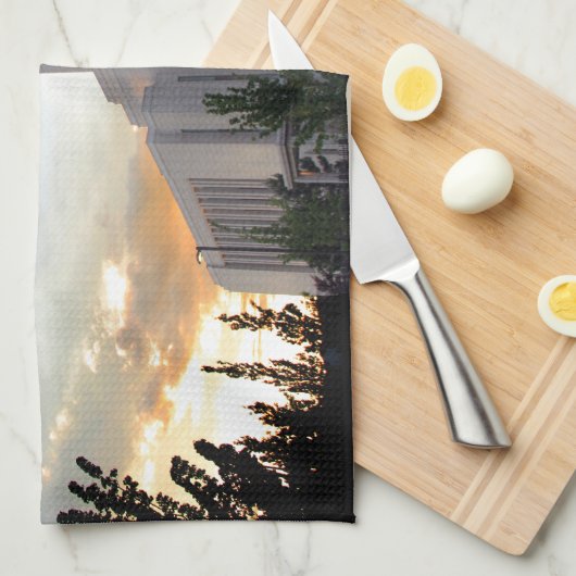 LDS mormon Oquirrh Mountain Utah Tempel Geschirrtuch (Viertel Falte)