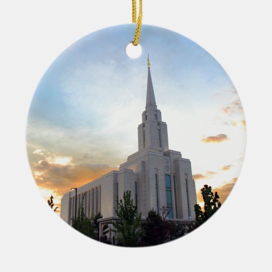 LDS mormon Oquirrh Mountain Utah Tempel Keramikornament (Vorne)