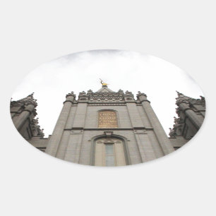 LDS Mormon Salt Lake City Tempel-Fotografie Ovaler Aufkleber