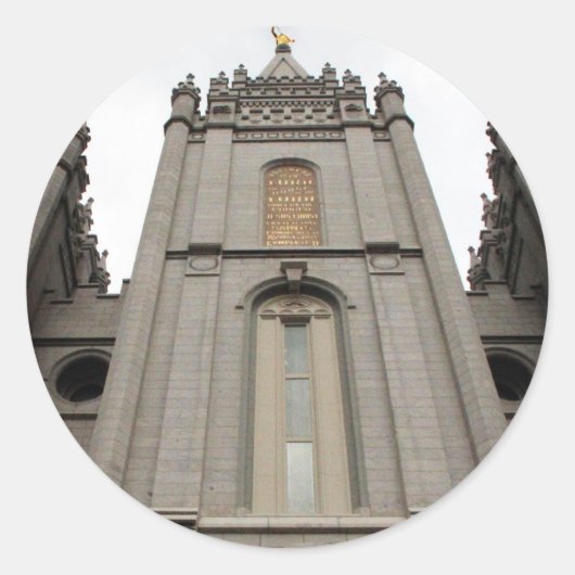 LDS Mormon Salt Lake City Temple Fotograph Runder Aufkleber (Vorderseite)
