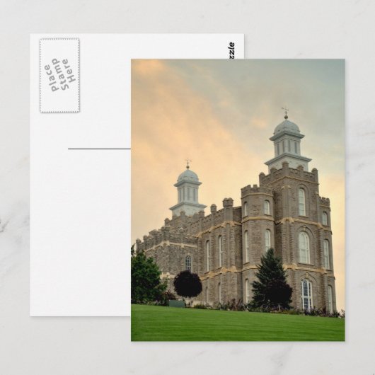 LDS Mormon Temple Logan, Utah Postkarte (Vorne/Hinten)