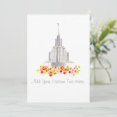 LDS Oquirrh Tempel-Aquarell laden Taufe ein Einladung (Stehend Vorderseite)