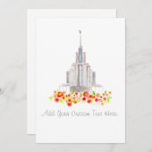 LDS Oquirrh Tempel-Aquarell laden Taufe ein Einladung (Vorne/Hinten)