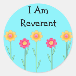 LDS Primäraufkleber - ich bin ehrerbietig Runder Aufkleber