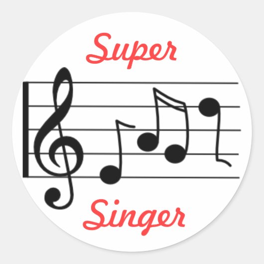 LDS Primary Music Sticker - Super Singer (Vorderseite)