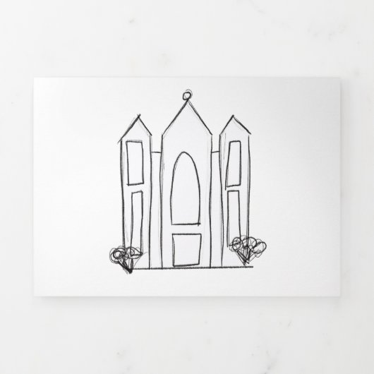 LDS Salt Lake City Tempel Dreifach Gefaltete Karte (Cover)