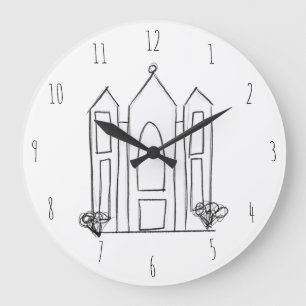 LDS Salt Lake City Tempel einfache moderne Mormon  Große Wanduhr