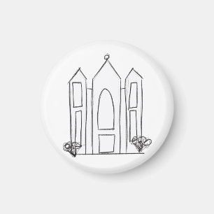 LDS Salt Lake City Tempel einfacher moderner Mormo Magnet