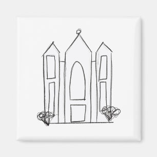 LDS Salt Lake City Tempel einfacher moderner Mormo Magnet