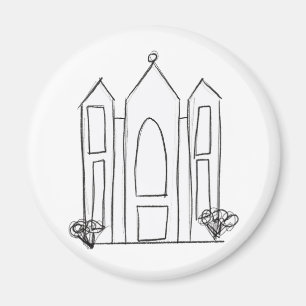 LDS Salt Lake City Tempel einfacher moderner Mormo Magnet