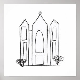 LDS Salt Lake City Tempel einfacher moderner Mormo Poster