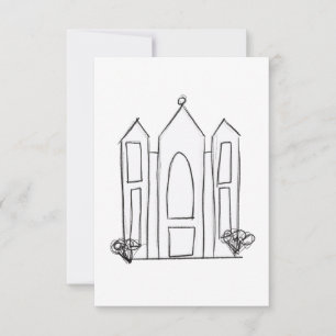 LDS Salt Lake City Tempel einfacher moderner Mormo RSVP Karte