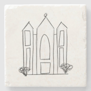 LDS Salt Lake City Tempel einfacher moderner Mormo Steinuntersetzer