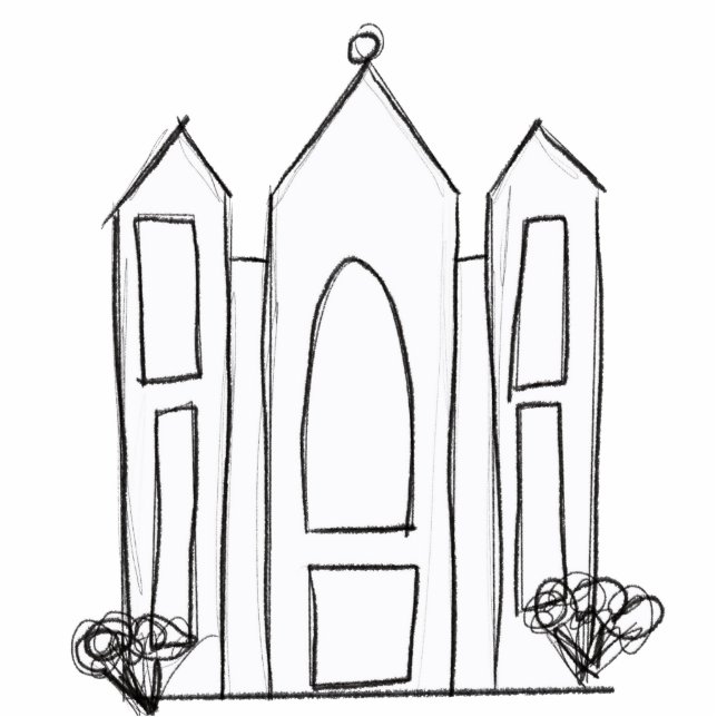 LDS Salt Lake City Tempel Freistehende Fotoskulptur (Vorne)