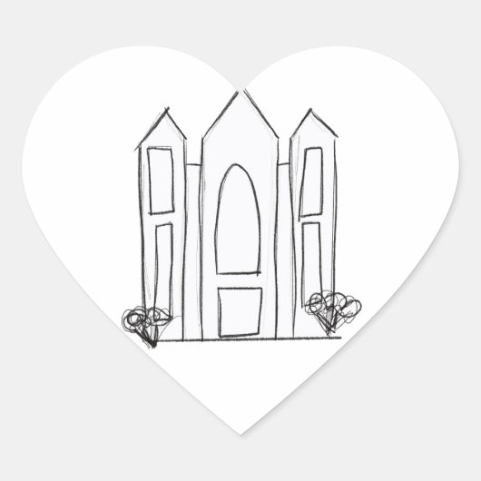 LDS Salt Lake City Tempel Herz-Aufkleber (Vorderseite)
