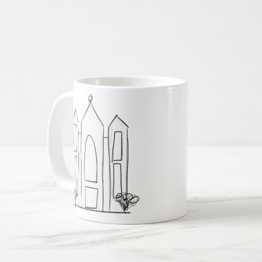 LDS Salt Lake City Tempel Kaffeetasse (Vorderseite Links)